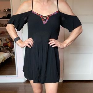 Romper play suit jumper Jolt mini babydoll black